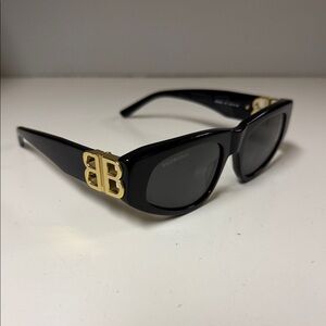 Balenciaga Sunglasses in Black with Gold Details